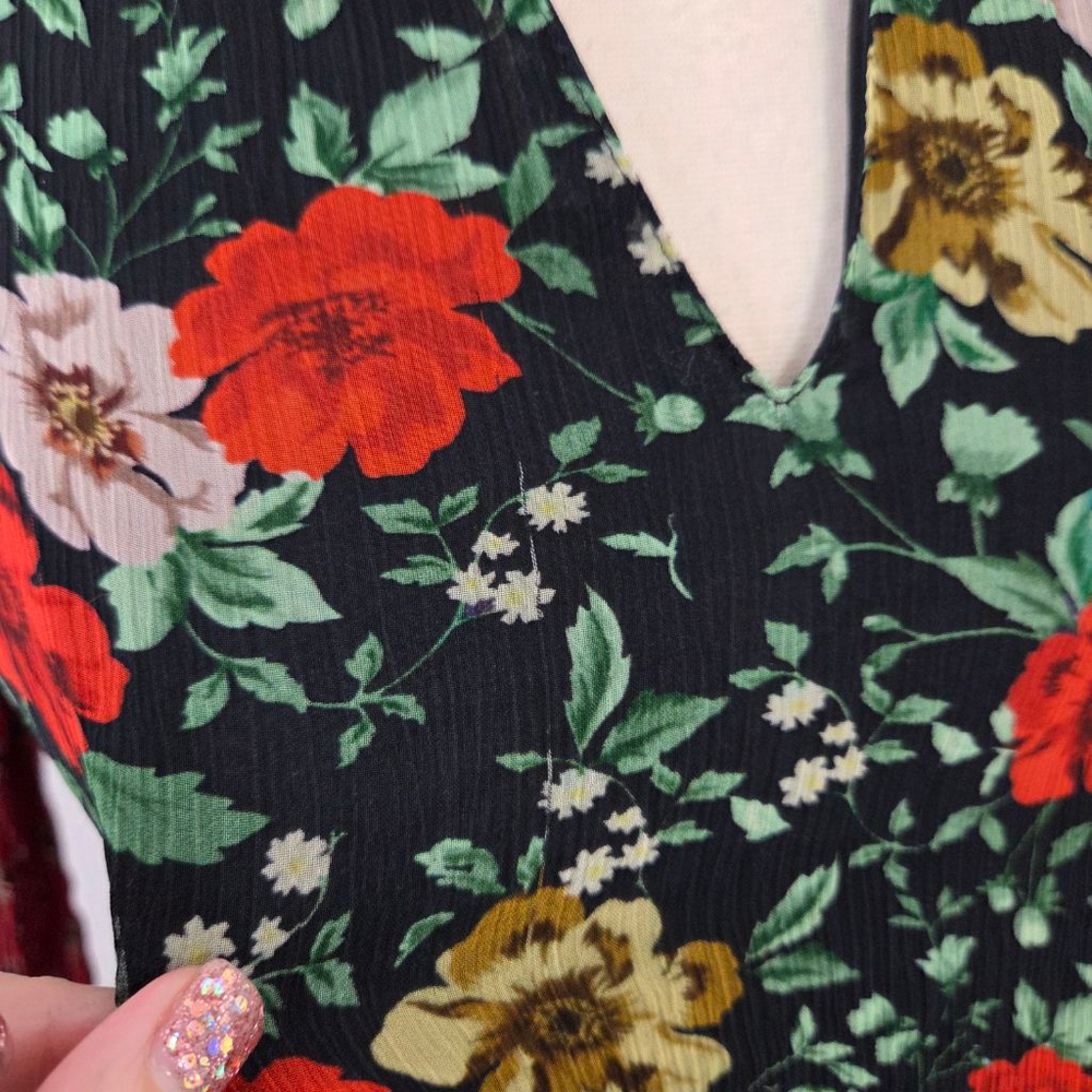 Sundance Patterns of Wonder boho patchwork floral dress long sleeve women medium - Picture 5 of 8